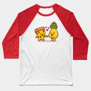 Cute Pizza With Pineapple Baseball T-Shirt